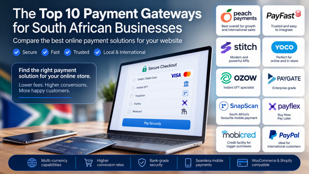 Comparison of the top online payment gateways available to South African eCommerce businesses