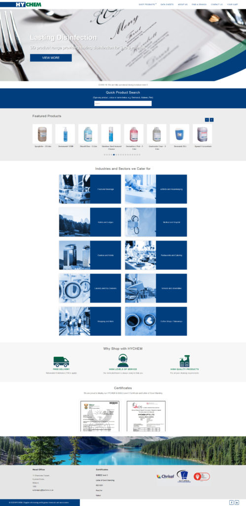 Hychem: Industrial supplier website by Estar Web Design