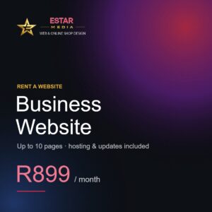 Rent a website: Business Website, R899 per month