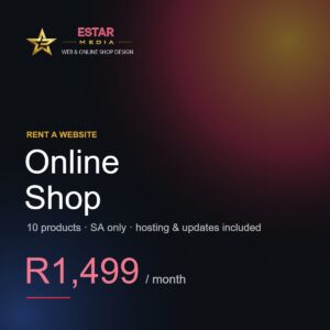 Rent a website: Online Shop, R1,499 per month